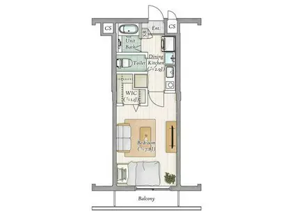 コージーフラッツスマイル(1K/2階)の間取り写真