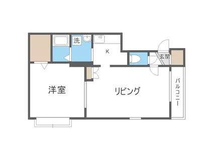 ドリーム35II(1LDK/4階)の間取り写真