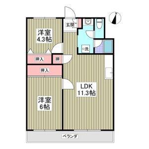 エルシティ103(2LDK/1階)の間取り写真