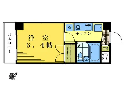 グレースハイム(1K/5階)の間取り写真