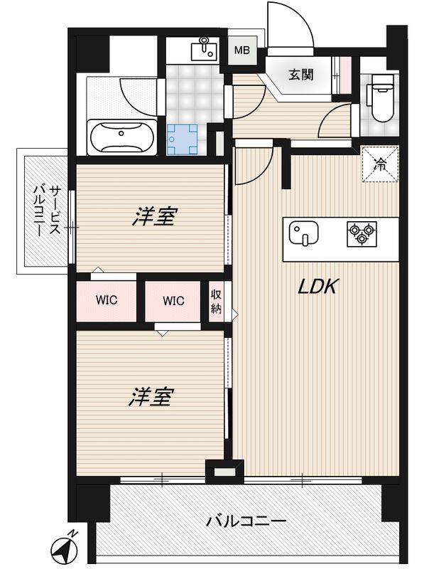 RIDGE豊洲(2LDK/10階)の間取り写真