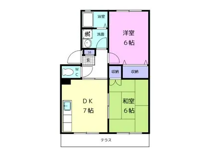 サンシャイン白馬A(2DK/1階)の間取り写真