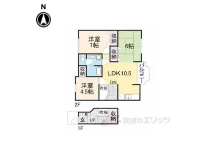 ディアコート1・2番館(3LDK/2階)の間取り写真