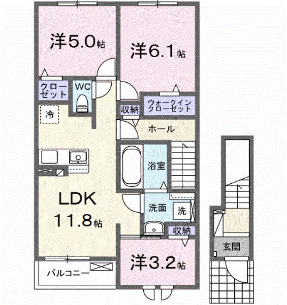 ルシール(3LDK/2階)の間取り写真