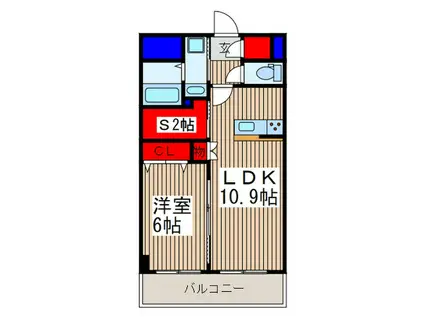 セレンティオ(1SLDK/6階)の間取り写真