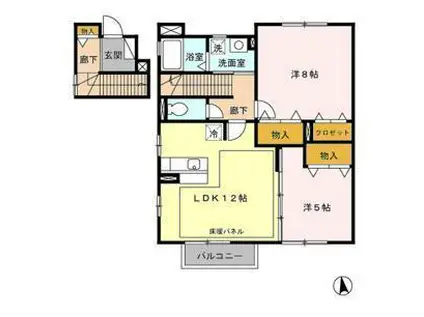 ルミエール(2LDK/2階)の間取り写真