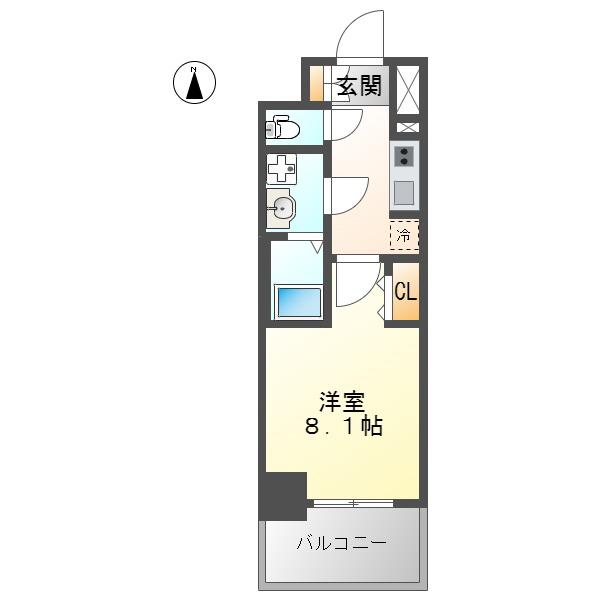 S-RESIDENCE堀田ノース II(1K/11階)の間取り写真