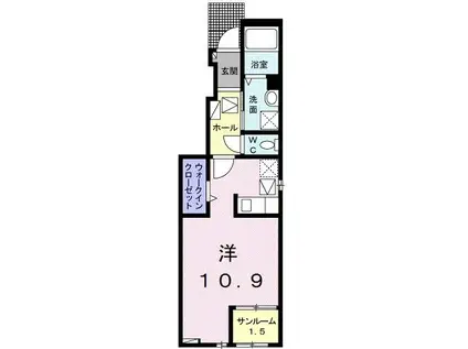 NKJ610(ワンルーム/1階)の間取り写真