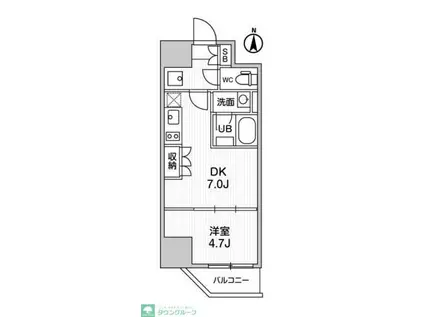 ALTERNA亀戸III(1DK/3階)の間取り写真