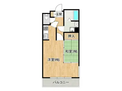 ノース・ヒルズ(1LDK/4階)の間取り写真