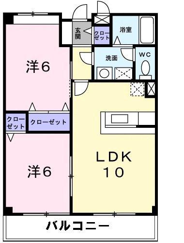 ビレッジコートII(2LDK/2階)の間取り写真