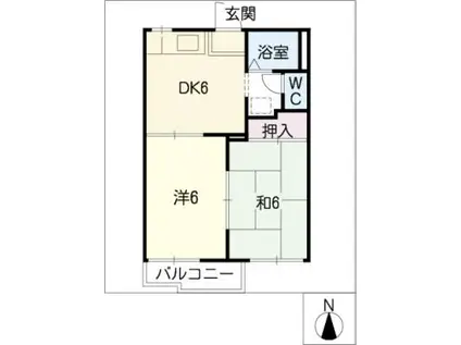 シードルング三好東山(2DK/2階)の間取り写真