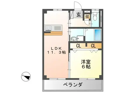 エミネンス(1LDK/3階)の間取り写真