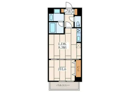 ROOTS(1LDK/4階)の間取り写真