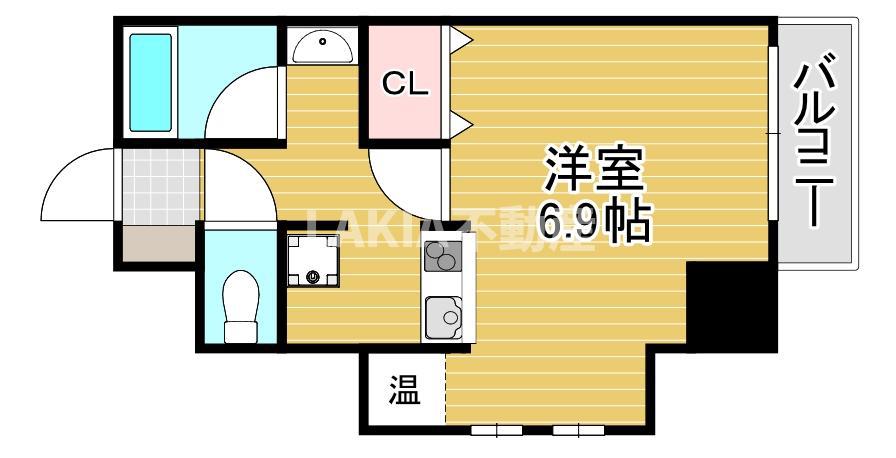 イーストクレセント(1K/3階)の間取り写真