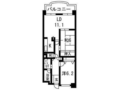 ザ・ミレニアムレジデンス(2LDK/2階)の間取り写真