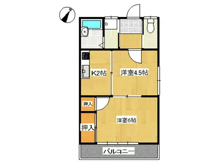 さくらコーポ(2K/2階)の間取り写真