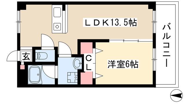 メゾンTA(1LDK/2階)の間取り写真