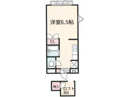 ヴィヴィール白浜(ワンルーム/1階)の間取り写真