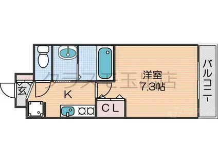 ラグゼ我孫子II(1K/4階)の間取り写真