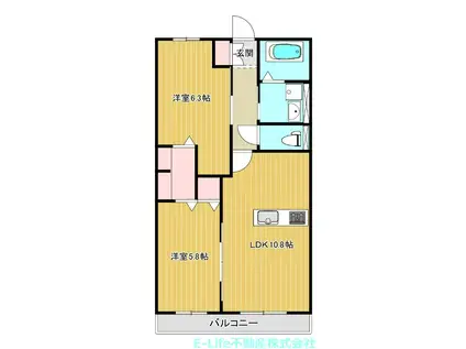 GRANDIOSO A・B(2LDK/1階)の間取り写真