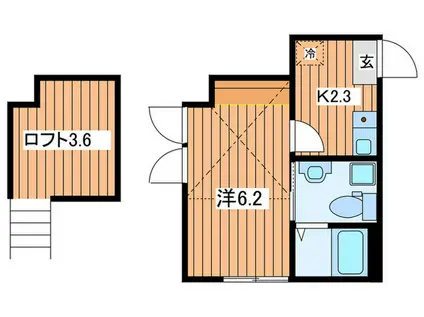 レグルス大津(1K/1階)の間取り写真
