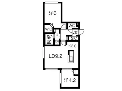 CASACRESS(2LDK/4階)の間取り写真