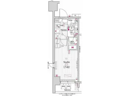 ガーラ・ステーション横濱大通公園(1K/2階)の間取り写真