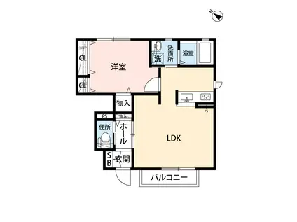 ハルカス27(1LDK/1階)の間取り写真