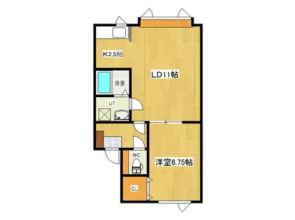 フェリース(1LDK/1階)の間取り写真