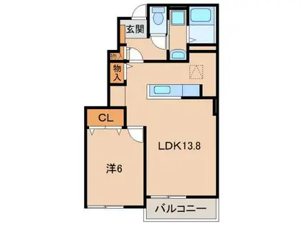 サーム・ヴェリテ(1LDK/1階)の間取り写真