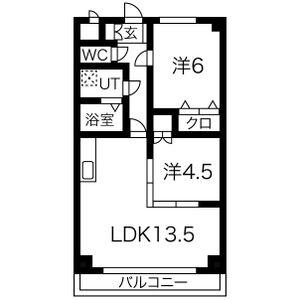 ラ・フレーズ(2LDK/3階)の間取り写真