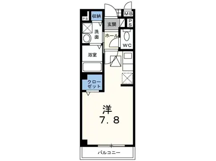 スカイ・ヴィレッジ(ワンルーム/1階)の間取り写真