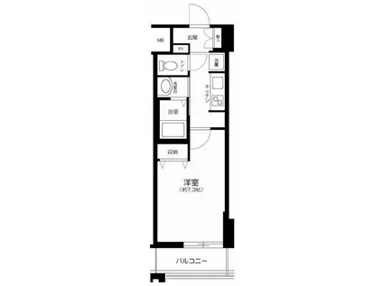 RISING PLACE KAMEIDO(1K/16階)の間取り写真