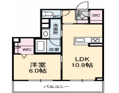 アブニールS(1LDK/2階)の間取り写真