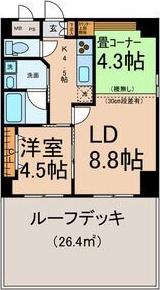 カーサビアンカ黒川(1LDK/3階)の間取り写真