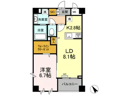 タンドリュクスプレミアム(1LDK/1階)の間取り写真