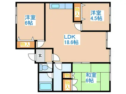 ニーズビル・シマ(3LDK/3階)の間取り写真