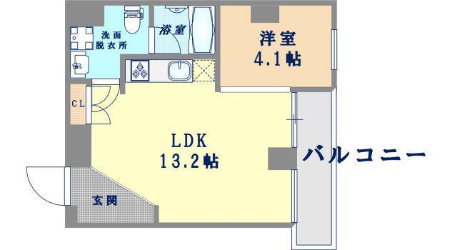 ラジエーションコート(1LDK/4階)の間取り写真