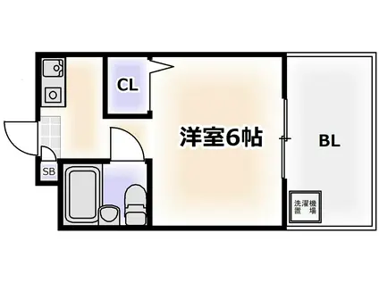 尚栄ドムス(ワンルーム/1階)の間取り写真