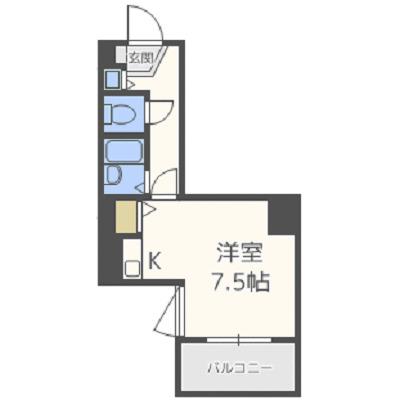 エスティライフ梅田新道(1K/2階)の間取り写真