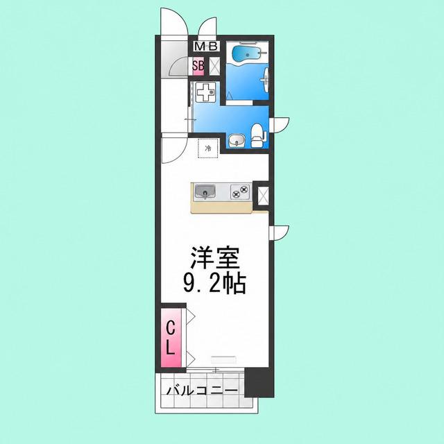 TKアンバーコート宿院(ワンルーム/5階)の間取り写真