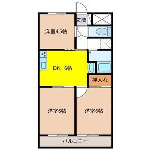 多聞ニューハイツ(3DK/3階)の間取り写真