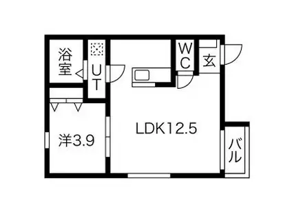 豊ハイツ(1LDK/1階)の間取り写真