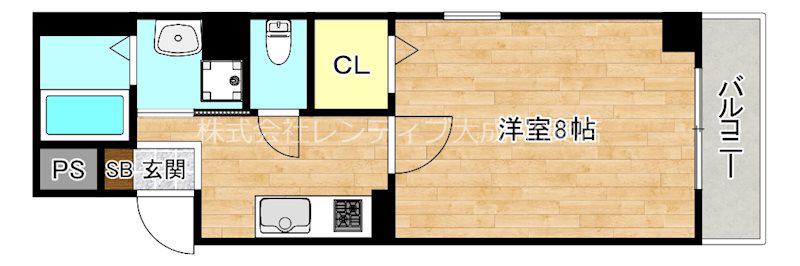 アダージェ小路(1K/2階)の間取り写真