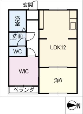 ウィステリア大曽根(1LDK/1階)の間取り写真