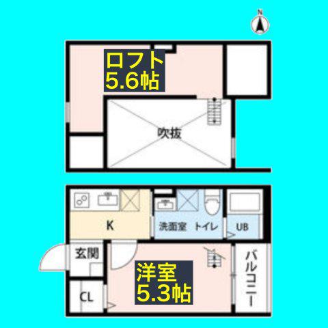 プレミア中村公園 (1K/2階)の間取り写真