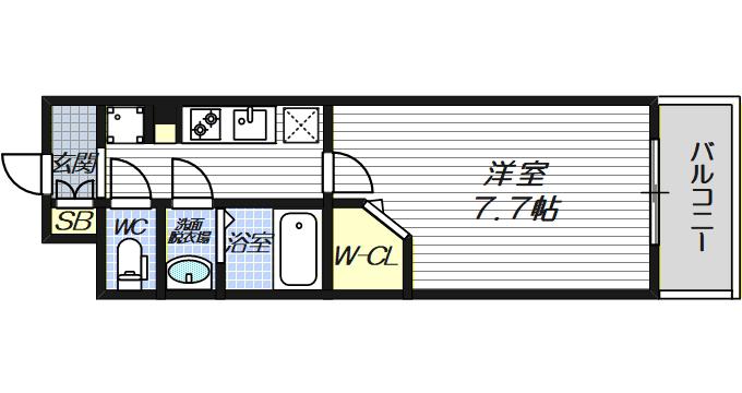 ミラージュパレス大阪ドームPROSPER(1K/11階)の間取り写真