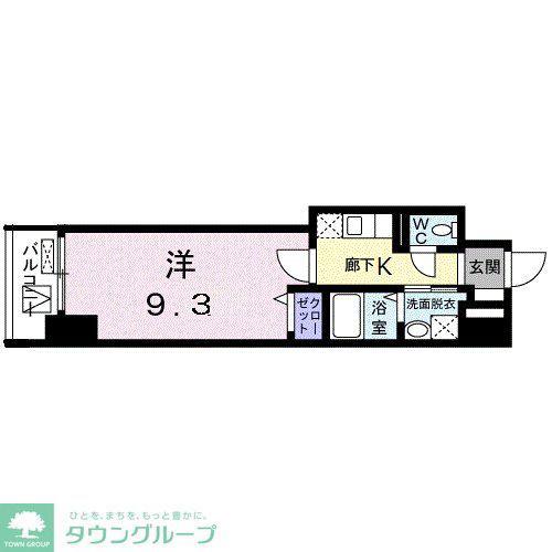 ウエストサイド中山道(1K/11階)の間取り写真