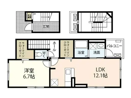 プリムローズ仁保(1LDK/3階)の間取り写真